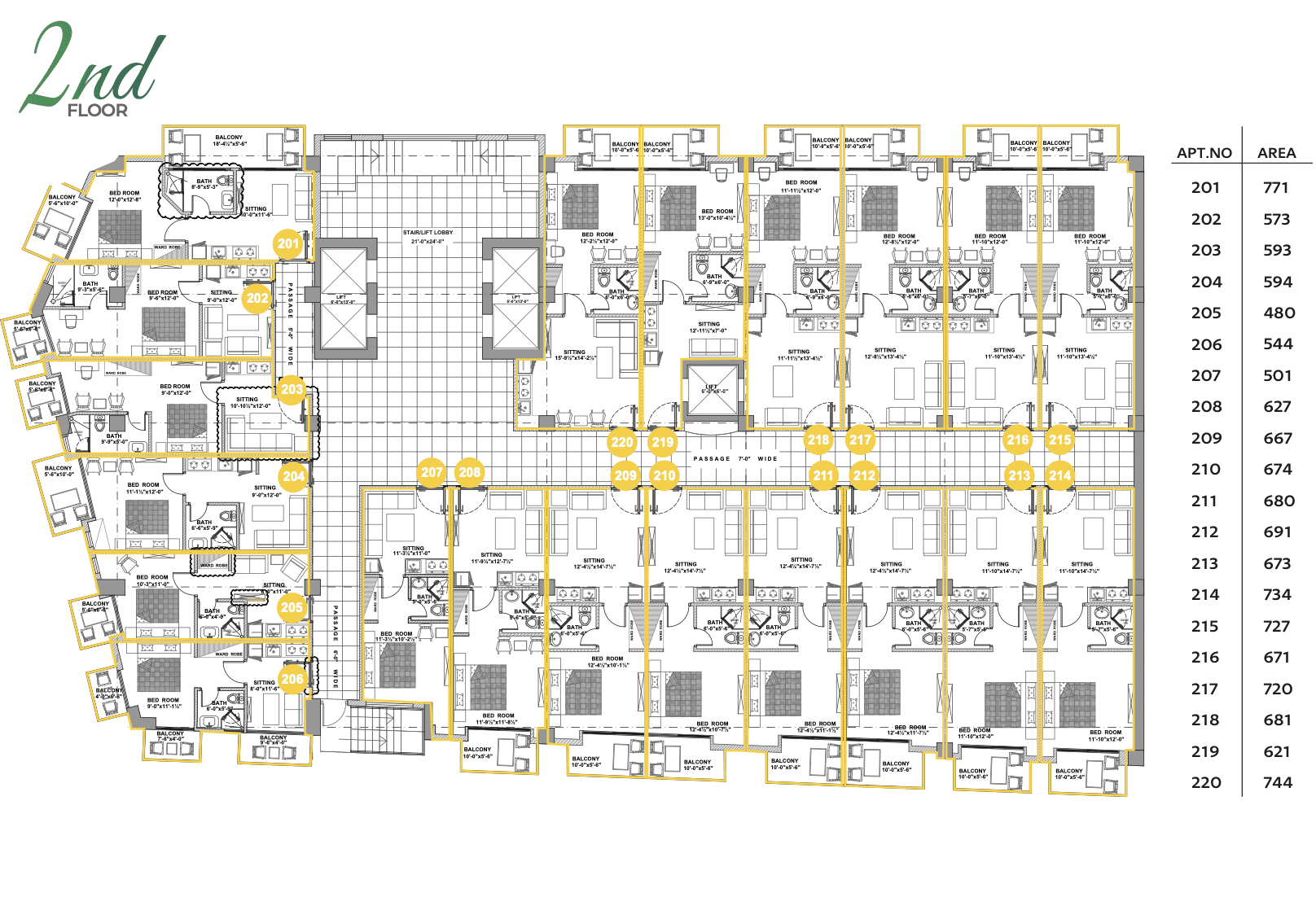 Serene Heights Nathia Gali second floor apartment plan layout